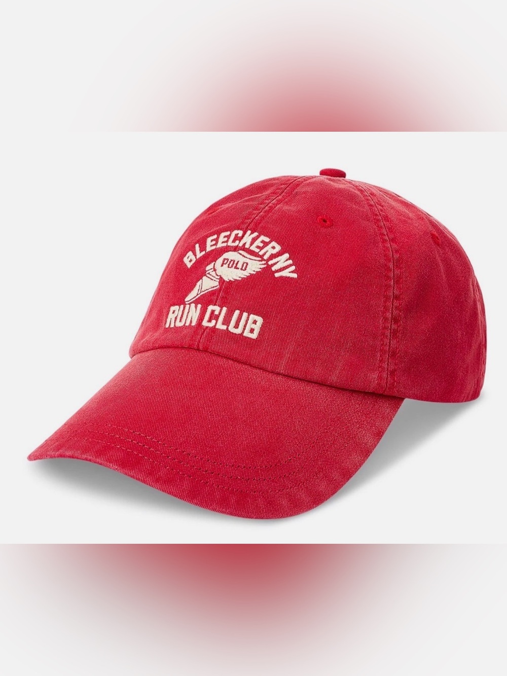NWT Polo Ralph Lauren Red BLEECKER NY RUN CLUB Winged Foot Baseball Cap Hat